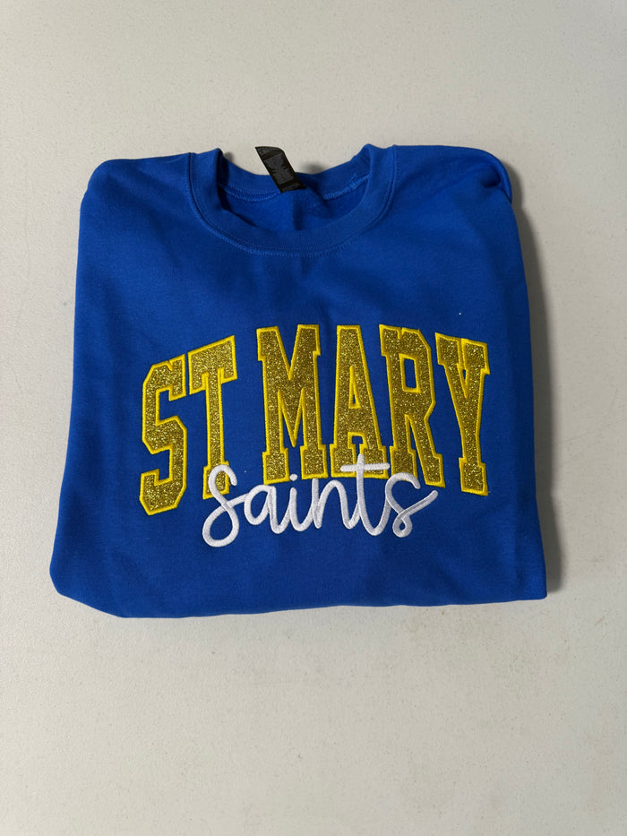 Saints Varsity Glitter Appliqué Sweatshirt