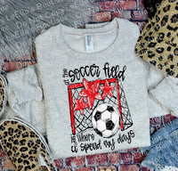 At the Soccer Field is where I spend most of my days