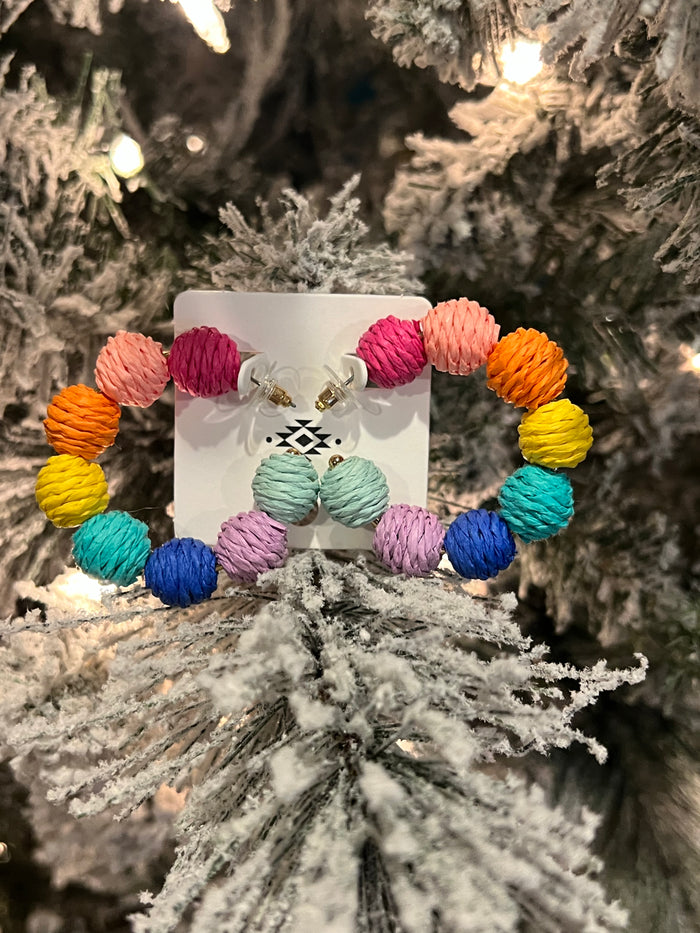 Pom Pom Hoop Earring