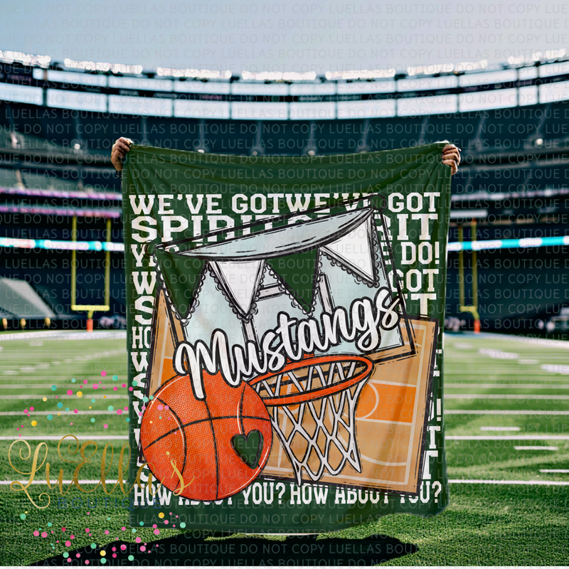 Mustangs Basketball Blanket