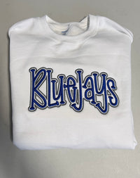Embroidered Bluejays Puff Crewneck Sweatshirt