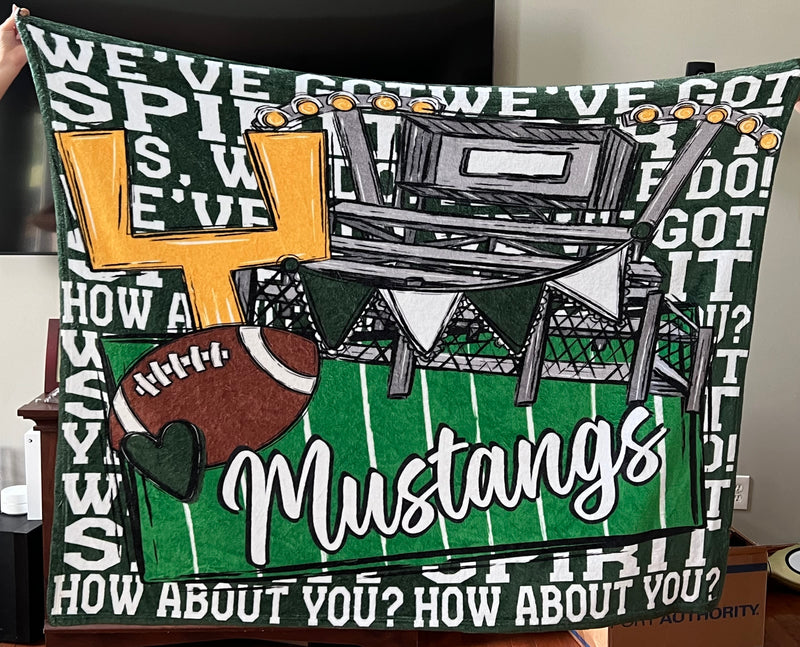 Mustangs Football Blanket