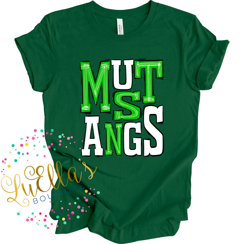 Sporty Mustangs Lime Green