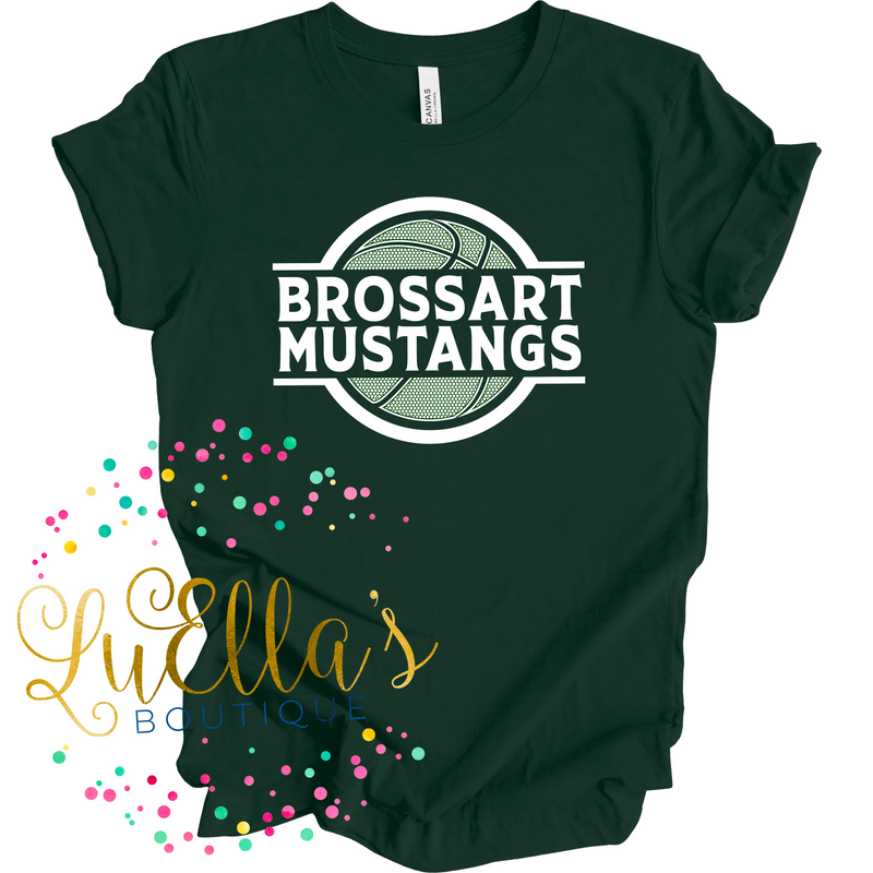 White Brossart Mustangs Basketball