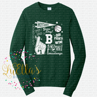 Go Mustangs Basketball Team Spirit