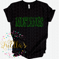 Hollow Glitter Mustangs Design