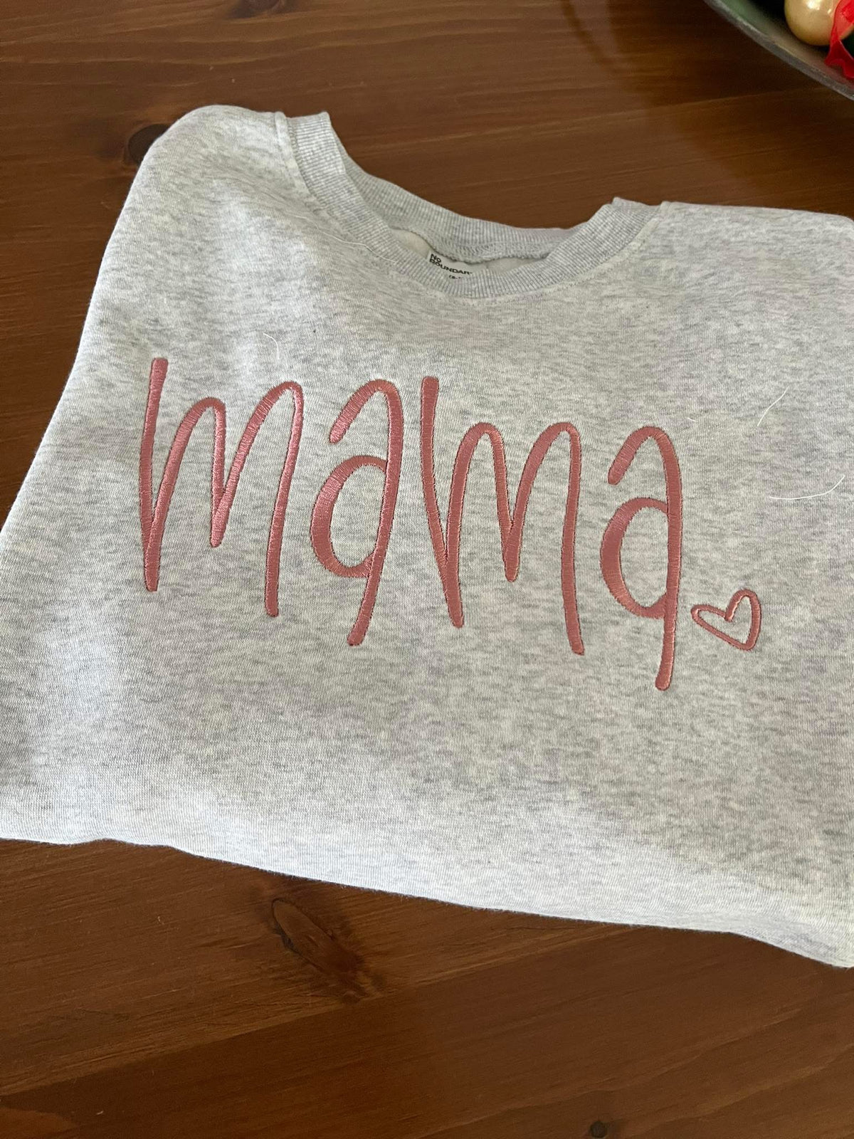 Embroidered Mama Crewneck Sweatshirt