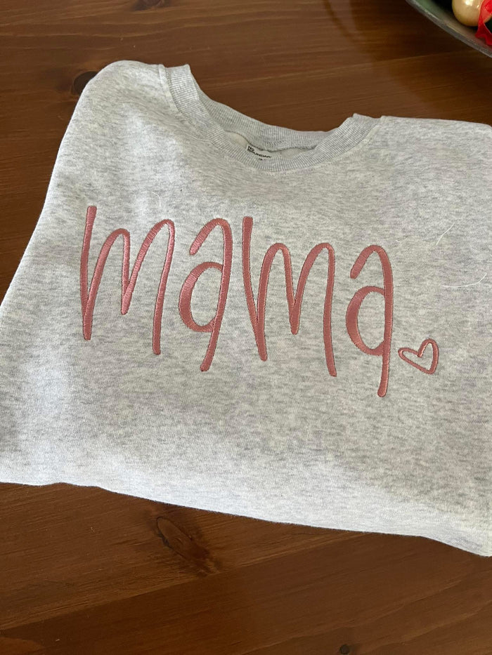Embroidered Mama Crewneck Sweatshirt