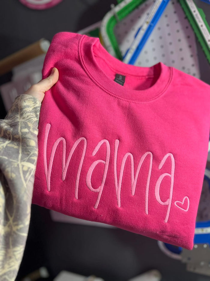 Embroidered Mama Crewneck Sweatshirt