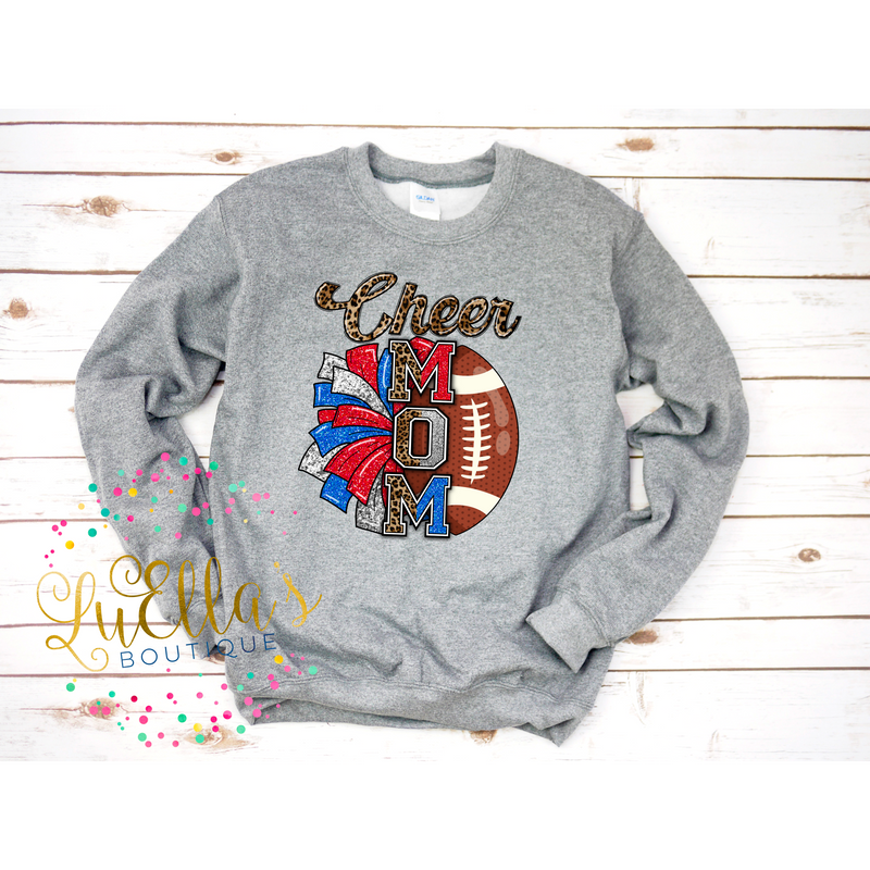 Cheer Football Mom Red & Blue