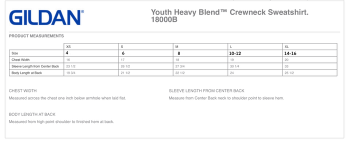 YOUTH Gildan Heavy Blend Crew Sweatshirt